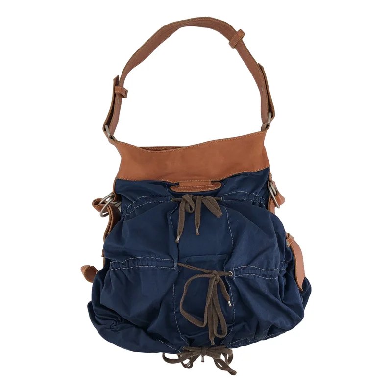 Vivienne Westwood / ヴィヴィアンウエストウッド | レザー コットン ショルダーバッグ |