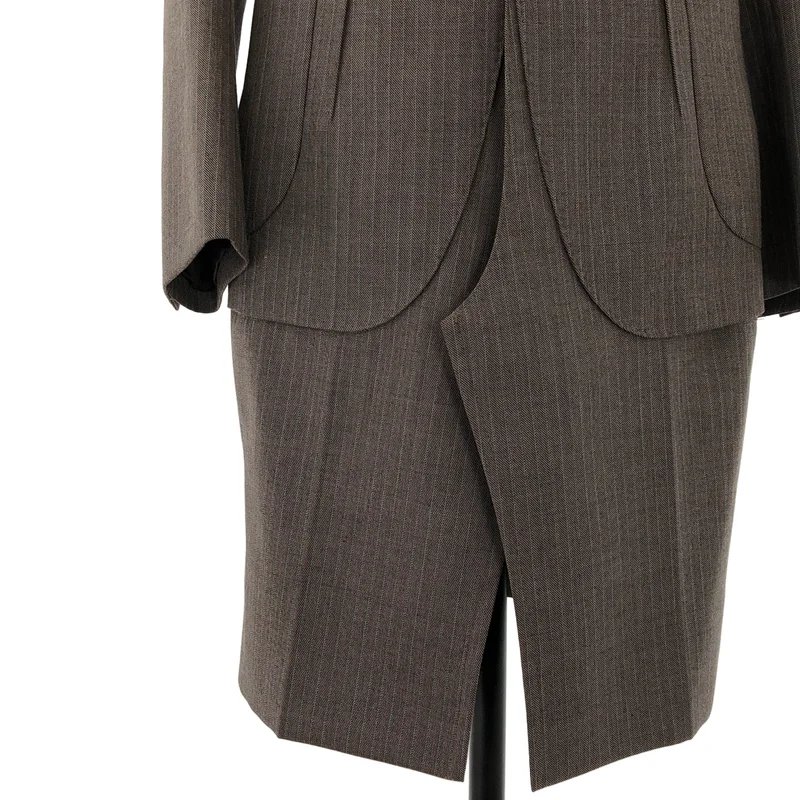 JUNYA WATANABE COMME des GARCONS / ジュンヤワタナベ | 2012AW | ウール ストライプ 再構築 ロングテーラードジャケット | S | レディース