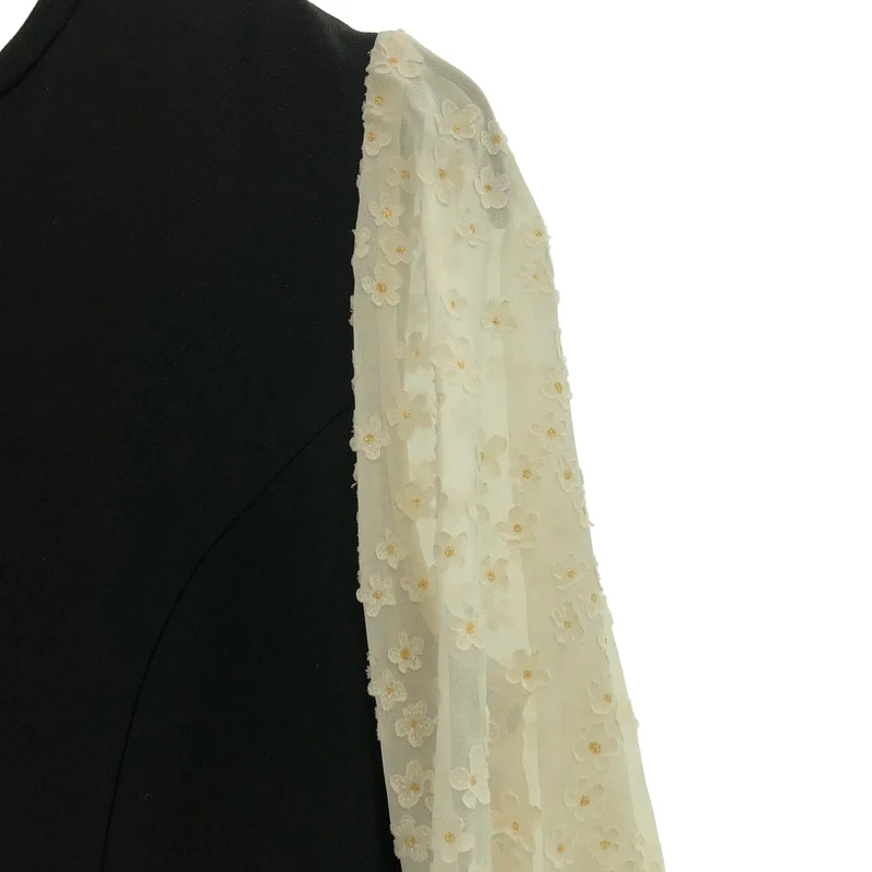 Mame Kurogouchi / マメクロゴウチ | Flower Motif Chiffon Sleeve Dress / フラワーモチーフシフォンスリーブ ワンピース | 1 | レディース