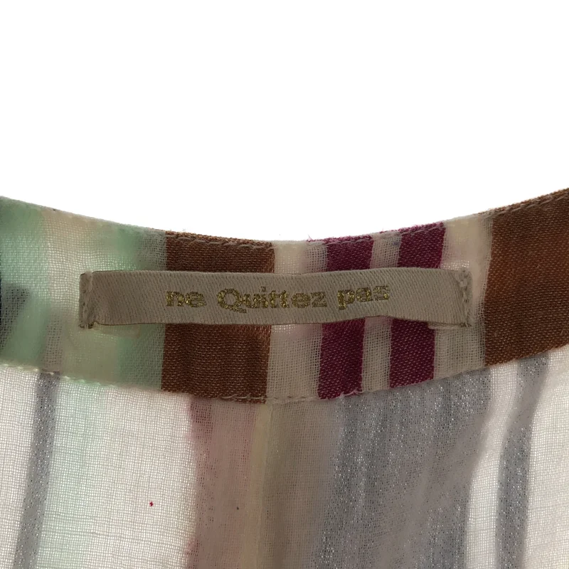 ne Quittez pas / ヌキテパ | コットン ストライプ Vネック 七分袖ワンピース |