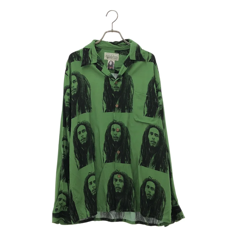 WACKO MARIA / ワコマリア | 2022AW | × BOBMARLEY / HAWAIIAN SHIRT LS / レーヨン 総柄 ハワイアンシャツ | L | メンズ