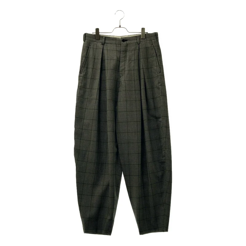 COMME des GARCONS HOMME PLUS / コムデギャルソンオムプリュス | 2021AW | ウール チェック 2タック ワイドテーパードパンツ | S | メンズ