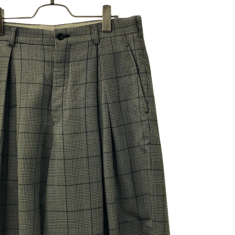 COMME des GARCONS HOMME PLUS / コムデギャルソンオムプリュス | 2021AW | ウール チェック 2タック ワイドテーパードパンツ | S | メンズ