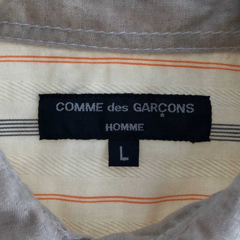 COMME des GARCONS HOMME / コムデギャルソンオム | 2006SS | リネン 製品洗い インナーWポケット 半袖シャツ | L | メンズ