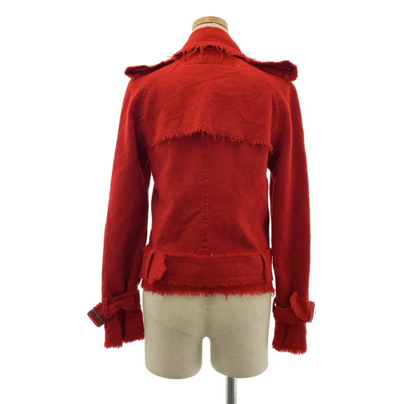 JUNYA WATANABE MAN PINK / ジュンヤワタナベマンピンク | 2004AW | ウール 変形 アシンメトリー カットオフ ベルテッド ダブルジャケット | S | レディース
