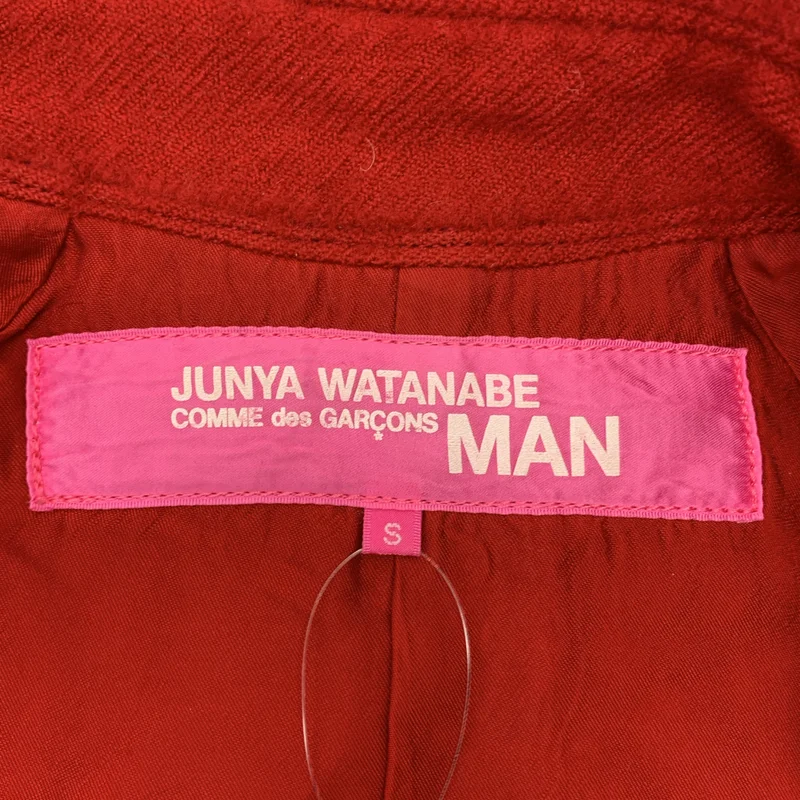 JUNYA WATANABE MAN PINK / ジュンヤワタナベマンピンク | 2004AW | ウール 変形 アシンメトリー カットオフ ベルテッド ダブルジャケット | S | レディース