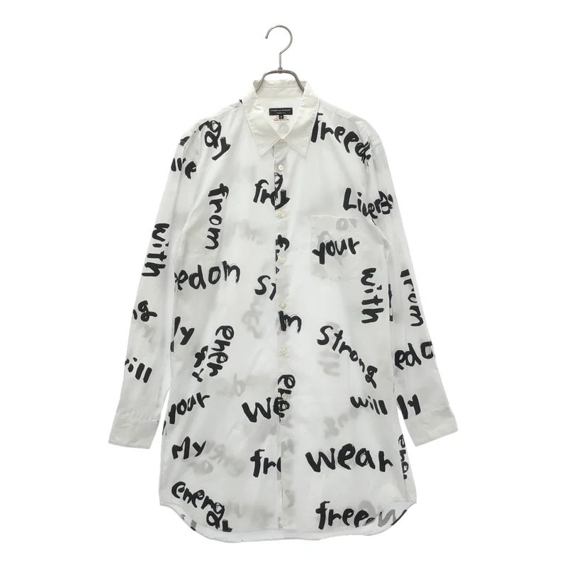 COMME des GARCONS HOMME PLUS / コムデギャルソンオムプリュス | メッセージプリントロングシャツ_長袖 | M | メンズ