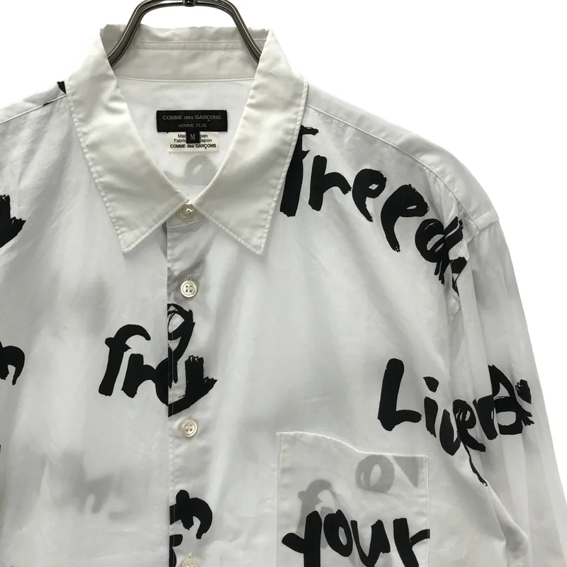 COMME des GARCONS HOMME PLUS / コムデギャルソンオムプリュス | メッセージプリントロングシャツ_長袖 | M | メンズ