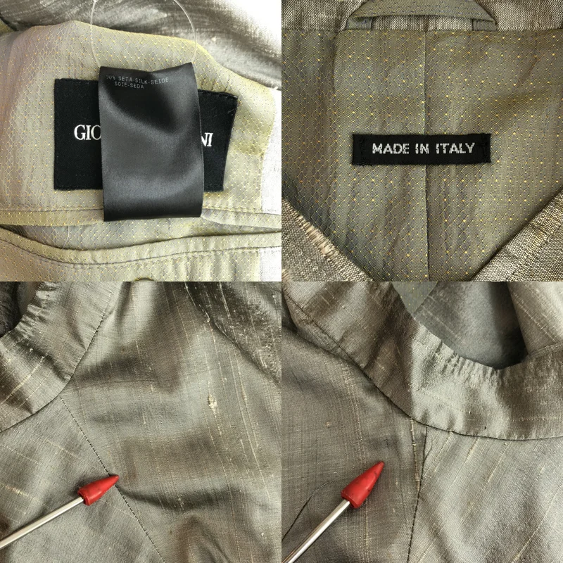 GIORGIO ARMANI / ジョルジオアルマーニ | シルクネップ マオカラージャケット CSG34W CS538 | 54 | メンズ