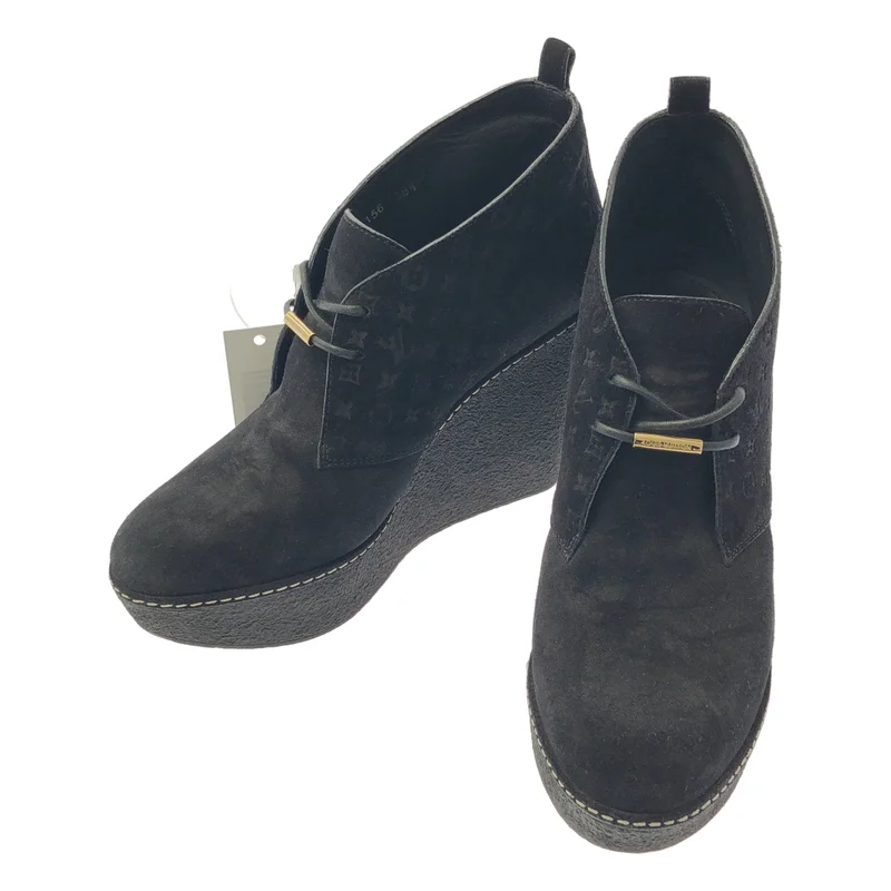 Louis Vuitton / ルイヴィトン | モノグラム ウェッジソール レースアップシューズ | 38 1/2 | レディース