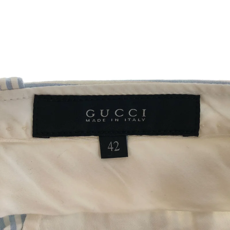 GUCCI / グッチ | シアサッカーストライプ テーパードパンツ | 42 | レディース