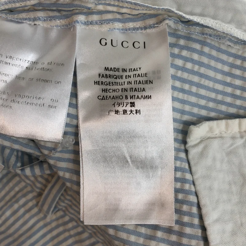 GUCCI / グッチ | シアサッカーストライプ テーパードパンツ | 42 | レディース