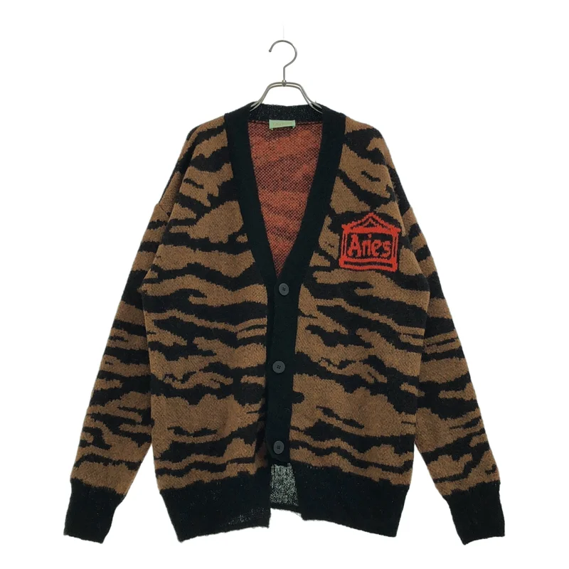 ARIES / アリーズ | 2022SS | Kurt Knit Cardigan / モヘヤ混 タイガー ロゴ ニットカーディガン | S | メンズ