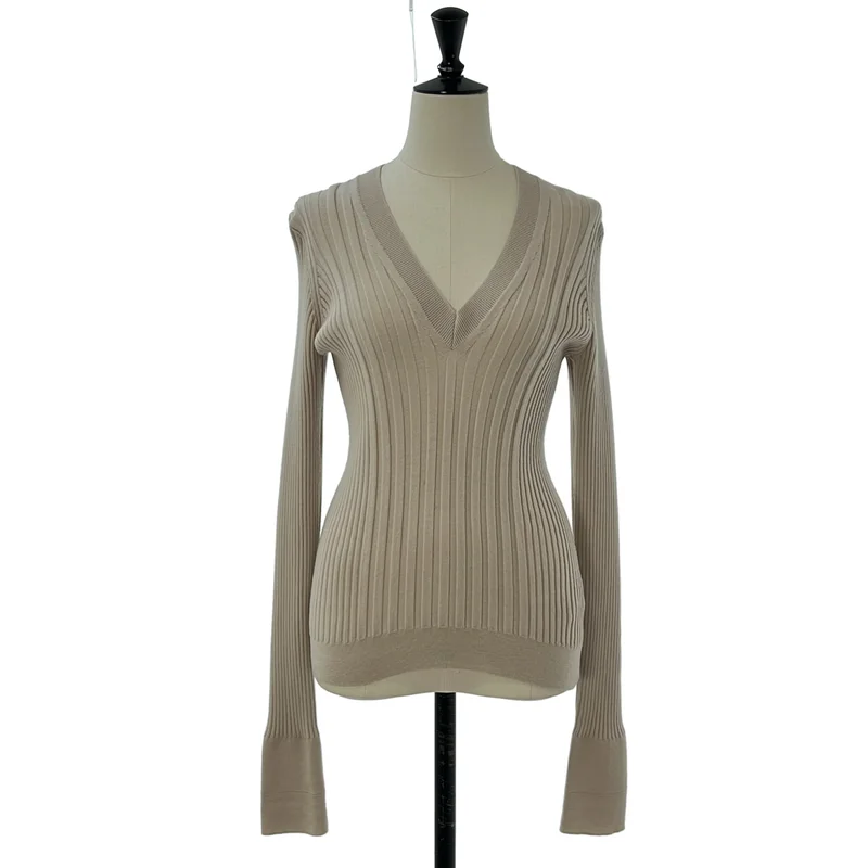 Maison Margiela / メゾンマルジェラ | ウール リブ Vネックニット | XS | レディース