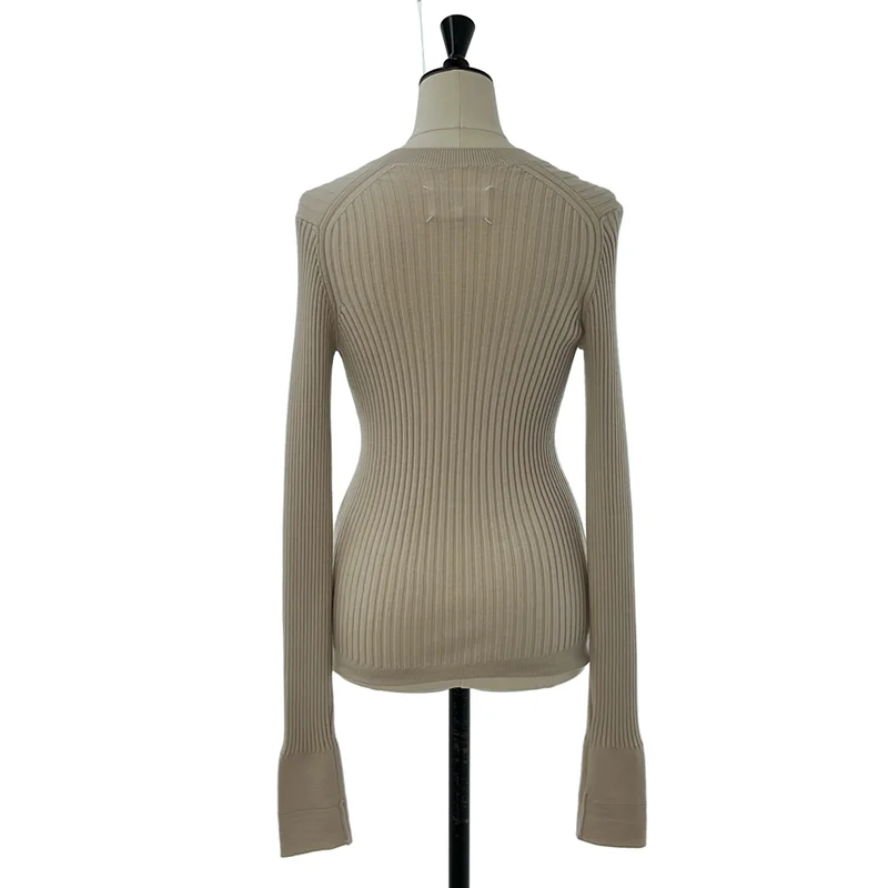 Maison Margiela / メゾンマルジェラ | ウール リブ Vネックニット | XS | レディース