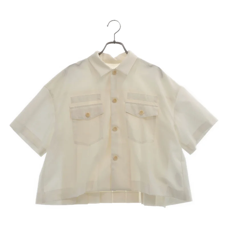 sacai / サカイ | 2025SS | バックプリーツ オープンカラーシャツ | 2 | レディース