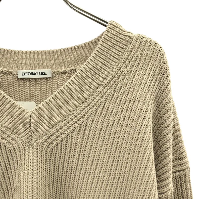 EVERYDAY I LIKE. / エヴリディアイライク | 2023SS | Deuxieme Classe / Design Sleeve Cropped / コットン ニット セーター | F | レディース
