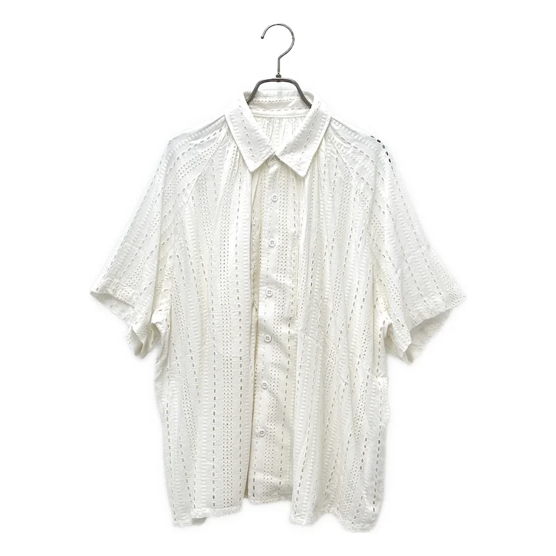Engineered Garments / エンジニアドガーメンツ | LAB Shirt-Rayon Embroidery Eyelet / レーヨン アイレット刺しゅう ラボシャツ | 1 | メンズ