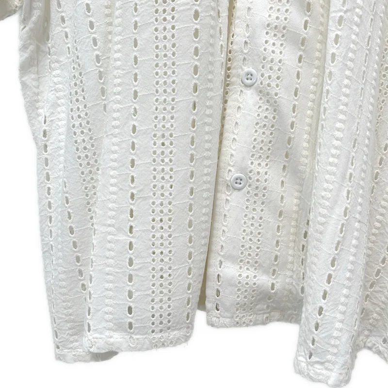 Engineered Garments / エンジニアドガーメンツ | LAB Shirt-Rayon Embroidery Eyelet / レーヨン アイレット刺しゅう ラボシャツ | 1 | メンズ