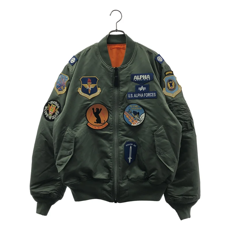 ALPHA INDUSTRIES / アルファインダストリーズ | MA-1 TIGHT FULL-PTACHED JACKET / ワッペン ミリタリー フライト ボンバージャケット ブルゾン | L | メンズ