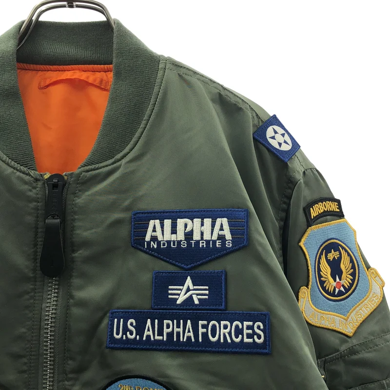 ALPHA INDUSTRIES / アルファインダストリーズ | MA-1 TIGHT FULL-PTACHED JACKET / ワッペン ミリタリー フライト ボンバージャケット ブルゾン | L | メンズ