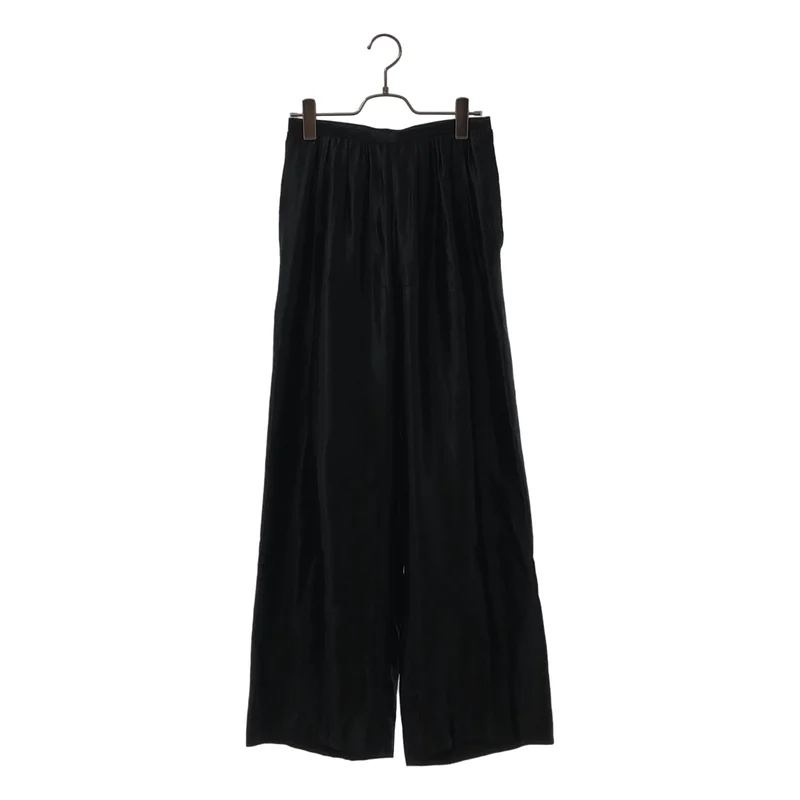DRIES VAN NOTEN / ドリスヴァンノッテン | リネン キュプラ ギャザー サテンワイドパンツ | 34 | レディース