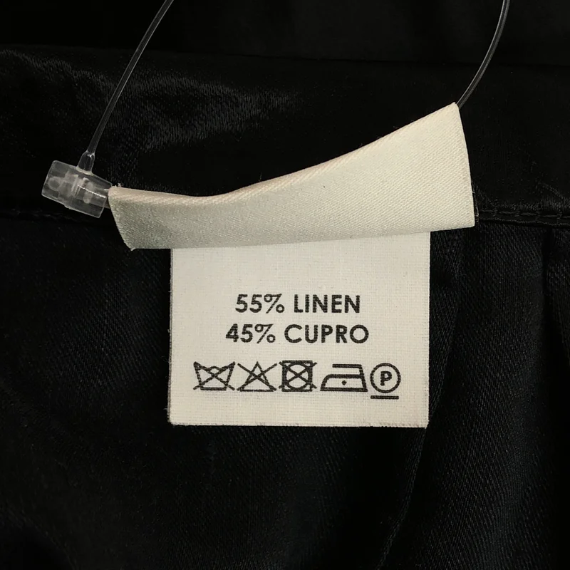 DRIES VAN NOTEN / ドリスヴァンノッテン | リネン キュプラ ギャザー サテンワイドパンツ | 34 | レディース