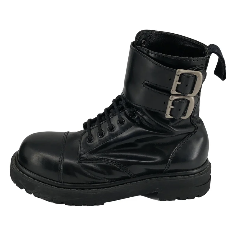 JUNYA WATANABE COMME des GARCONS / ジュンヤワタナベ | レザー ダブルバックル コンバットブーツ | S | レディース
