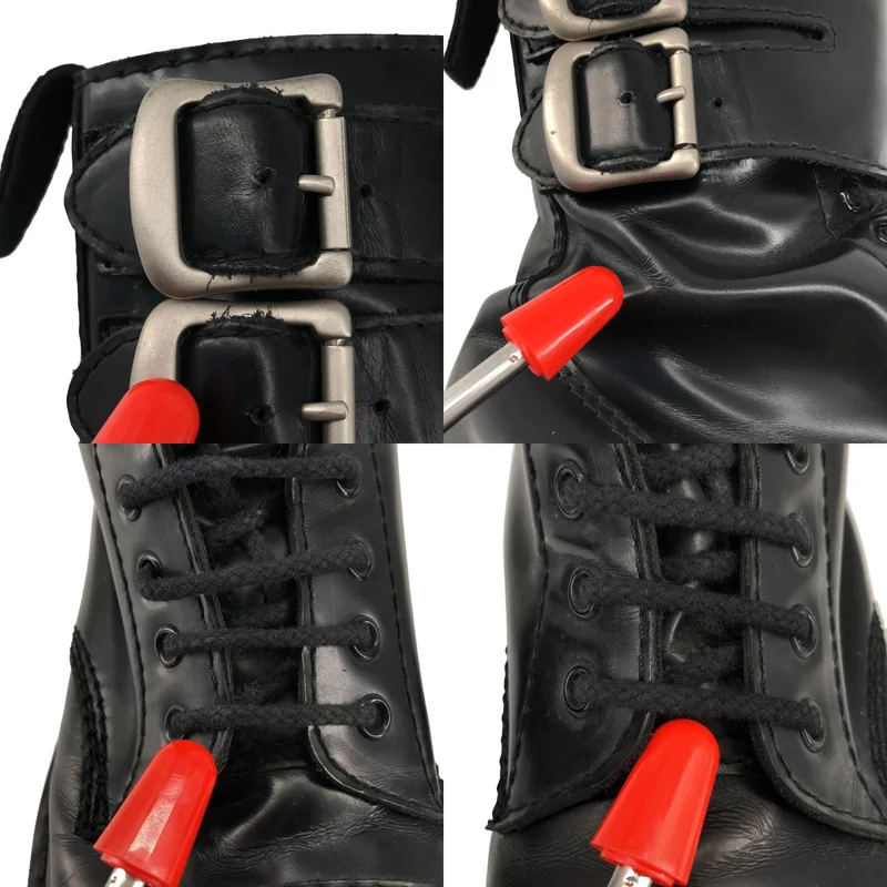 JUNYA WATANABE COMME des GARCONS / ジュンヤワタナベ | レザー ダブルバックル コンバットブーツ | S | レディース