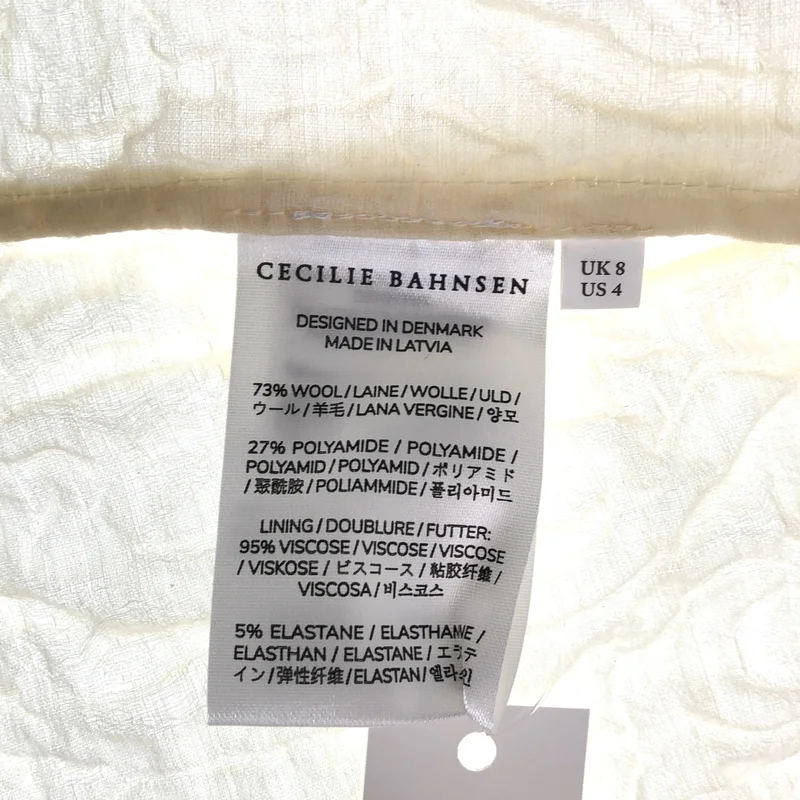 Cecilie Bahnsen / セシリーバンセン | ORIANA TOP ウール シワ加工 パフスリーブ フリルブラウス | 8 | レディース