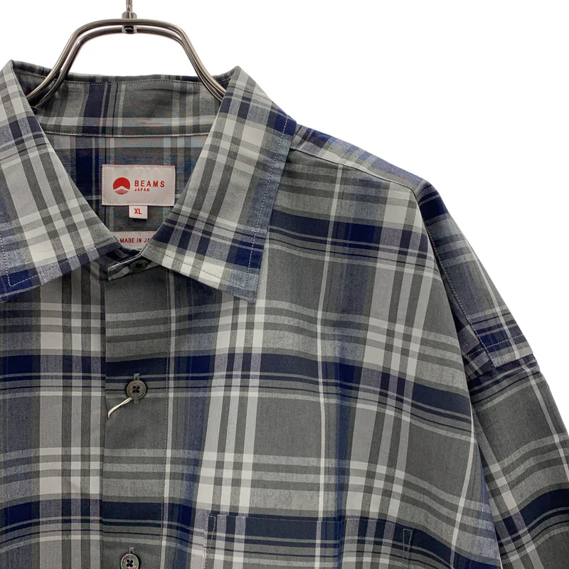 BEAMS / ビームス | ロゴボタン ミニレギュラー チェック ルーズシャツ | XL | メンズ