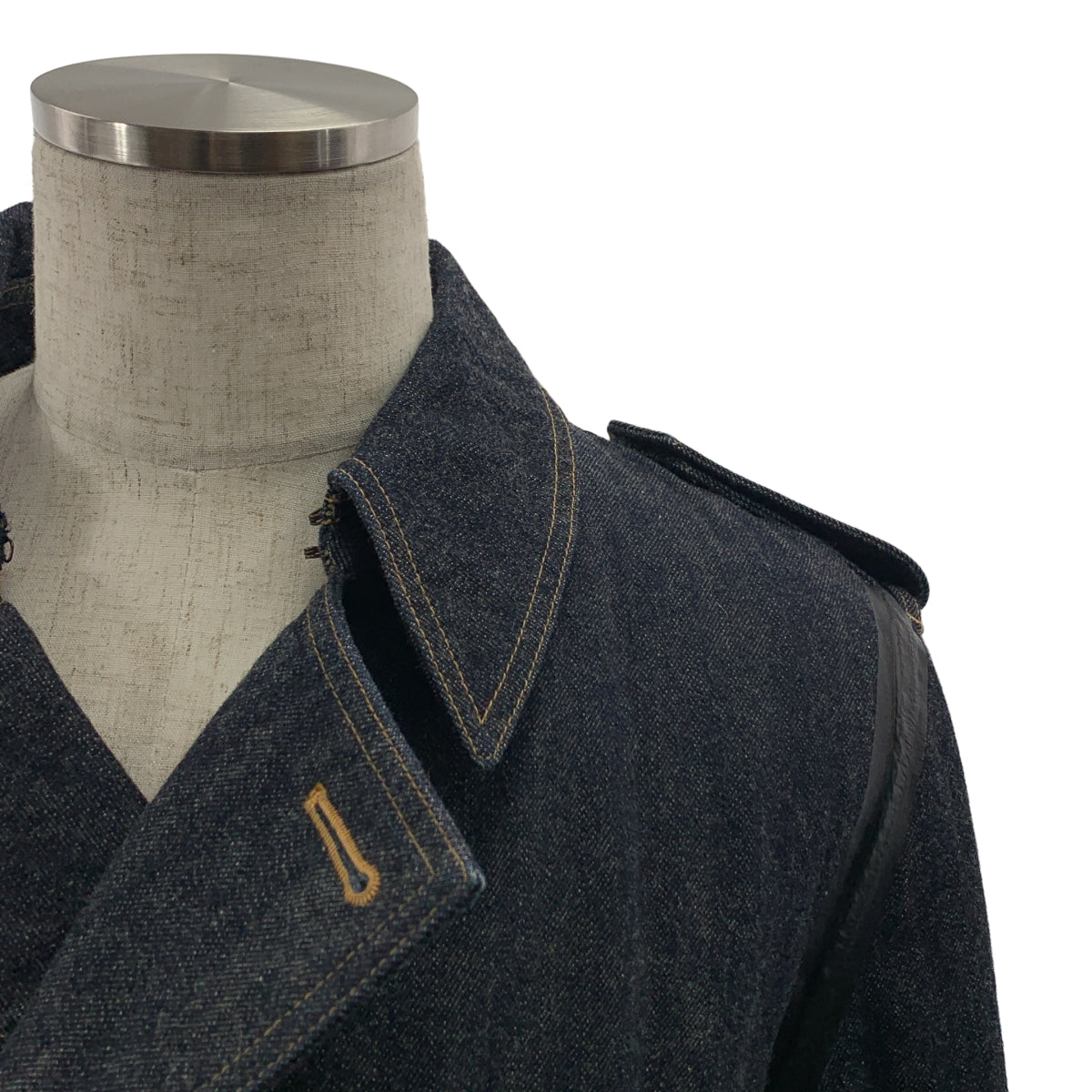 COMME des GARCONS HOMME / コムデギャルソンオム | 2003AW | チンストラップ ベルテッド デニム オーバーコート | M | インディゴ | メンズ COMME des GARCONS HOMME / コムデギャルソンオム | 2003AW | チン