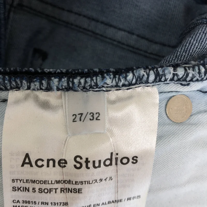 Acne Studios / アクネストゥディオズ | SKIN 5 SOFT RINCE / ロゴボタン デニムパンツ | 27 | レディース