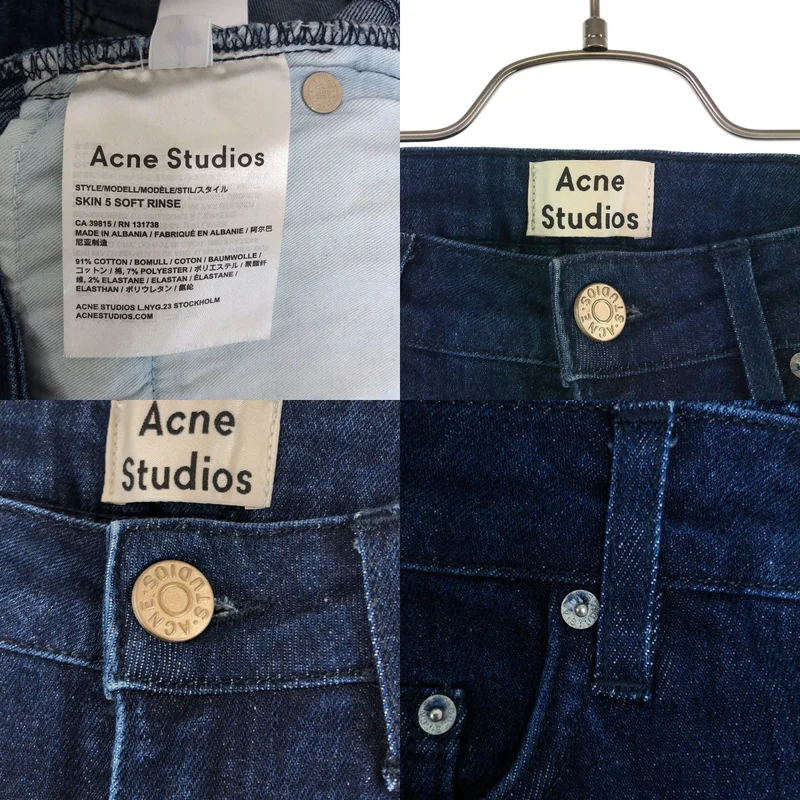 Acne Studios / アクネストゥディオズ | SKIN 5 SOFT RINCE / ロゴボタン デニムパンツ | 27 | レディース