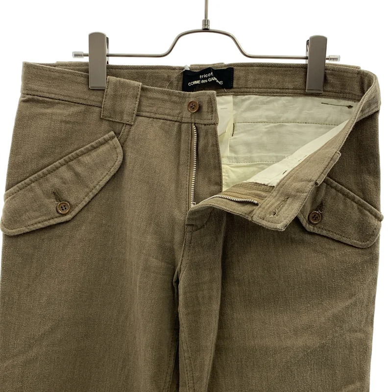 tricot COMME des GARCONS / トリココムデギャルソン | 2006SS | 染め加工 コットン フラップデザイン ブーツカット パンツ | M | レディース