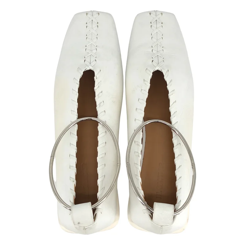 JIL SANDER / ジルサンダー | RING スクエアトゥ バレリーナ シューズ | 37 1/2 | レディース