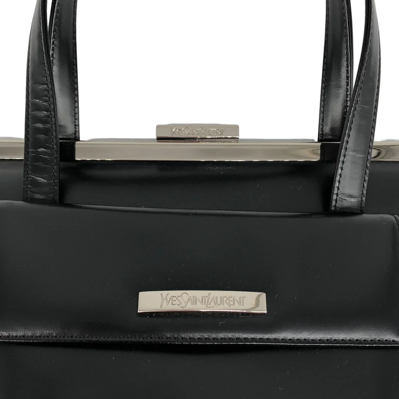 YVES SAINT LAURENT / イヴサンローラン | レザー がま口 ハンドバッグ |
