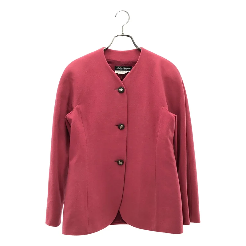 Salvatore Ferragamo / サルヴァトーレフェラガモ | ウール ノーカラー ジャケット | 40 | レディース