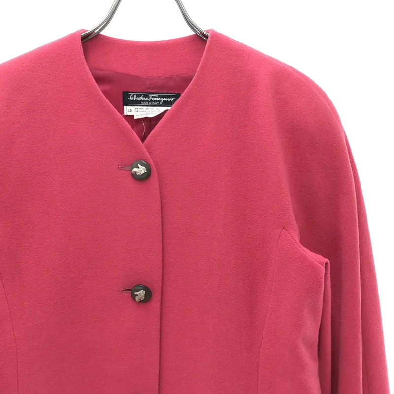 Salvatore Ferragamo / サルヴァトーレフェラガモ | ウール ノーカラー ジャケット | 40 | レディース