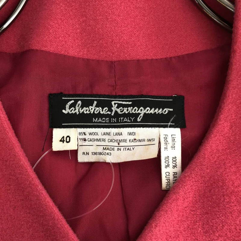 Salvatore Ferragamo / サルヴァトーレフェラガモ | ウール ノーカラー ジャケット | 40 | レディース