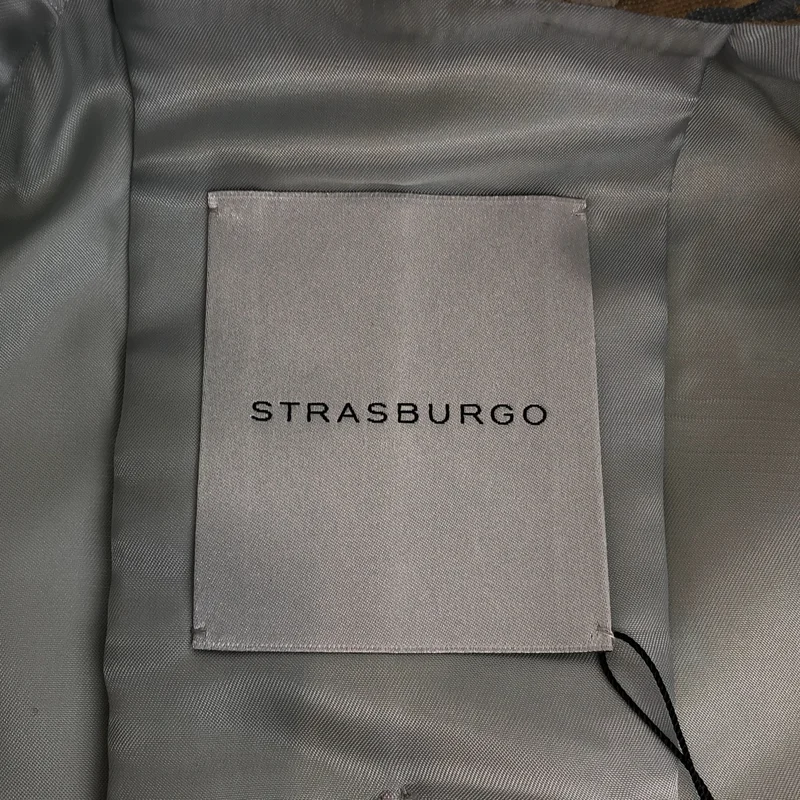 STRASBURGO / ストラスブルゴ | サテン フラワージャガード バックプリーツ ステンカラーコート | 36 | レディース
