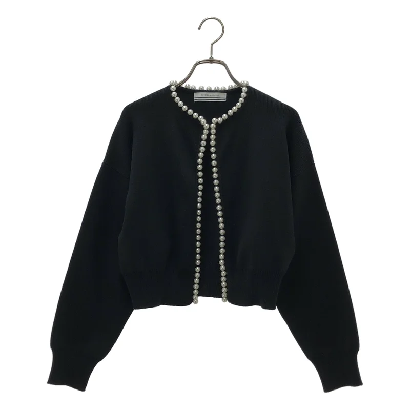BORDERS at BALCONY / ボーダーズアットバルコニー | 2024AW | PEARL KNIT CARDIGAN / コットン カシミヤ パールニットカーディガン | 36 | レディース