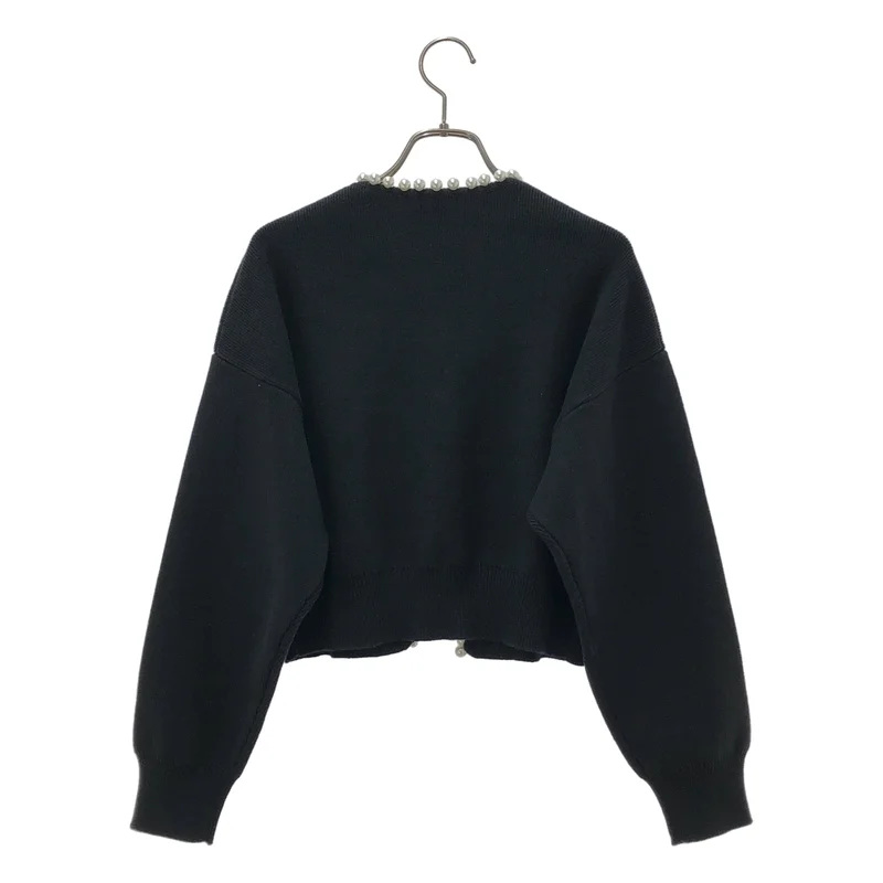 BORDERS at BALCONY / ボーダーズアットバルコニー | 2024AW | PEARL KNIT CARDIGAN / コットン カシミヤ パールニットカーディガン | 36 | レディース