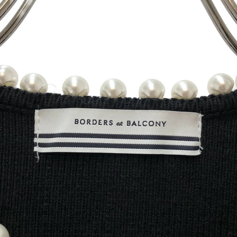 BORDERS at BALCONY / ボーダーズアットバルコニー | 2024AW | PEARL KNIT CARDIGAN / コットン カシミヤ パールニットカーディガン | 36 | レディース