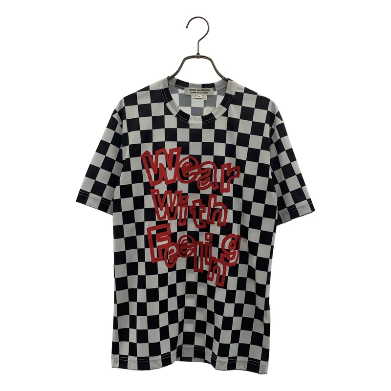 COMME des GARCONS COMME des GARCONS / コムコム | 2024SS | ブロックチェック ロゴプリント クルーネック カットソー | M | レディース