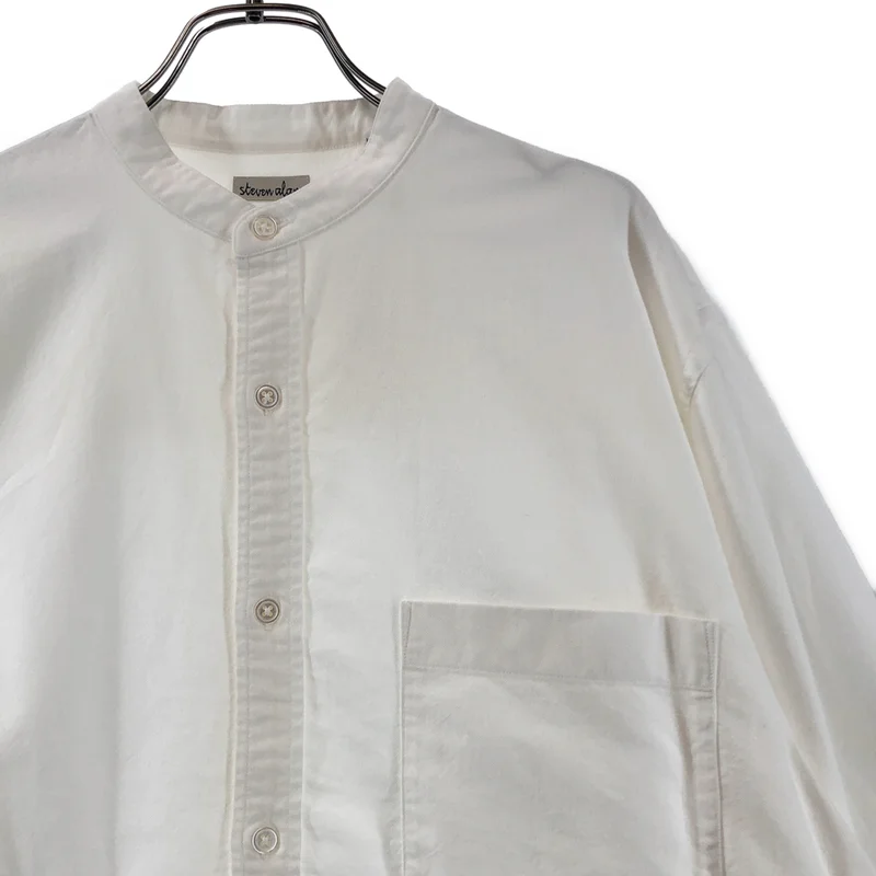 steven alan / スティーブンアラン | SUP/OX BAND COLLAR SHIRT-LOOSE / バンドカラー シャツ | S | メンズ