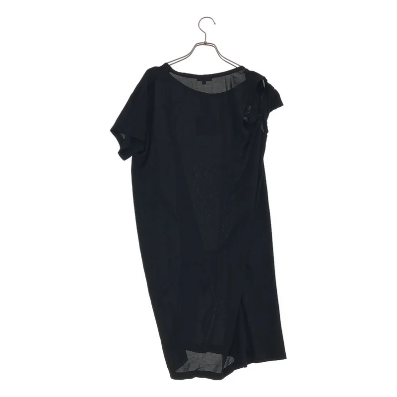 ANN DEMEULEMEESTER / アンドゥムルメステール | アシンメトリースリーブ ウエストドローコード ロングカットソー | 36 | レディース