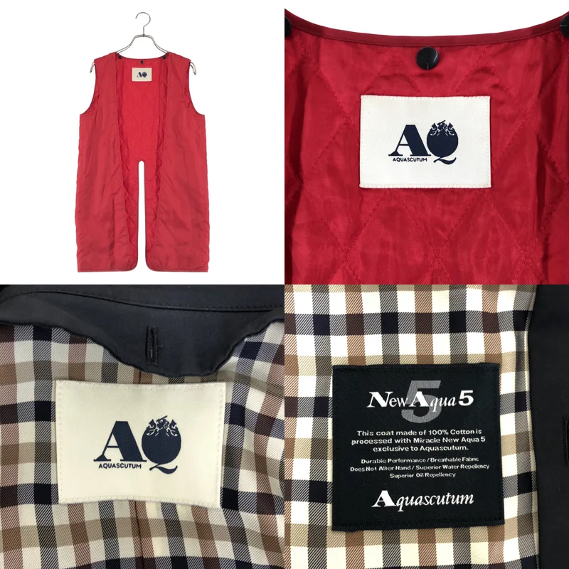 AQUASCUTUM / アクアスキュータム | New Aqua5 / ロゴボタン ベルテッド トレンチコート / 着脱可ライナー | 38 | レディース