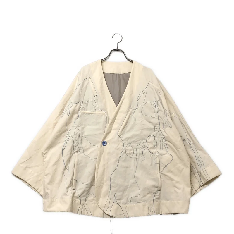 amachi. / アマチ | Elise Gettliffe / Suimyaku Jacket リバーシブル 刺しゅう ノーカラージャケット | 4 | ホワイト | メンズ amachi. / アマチ | Elise Gettliffe / Suimyaku Jacket リバーシブル
