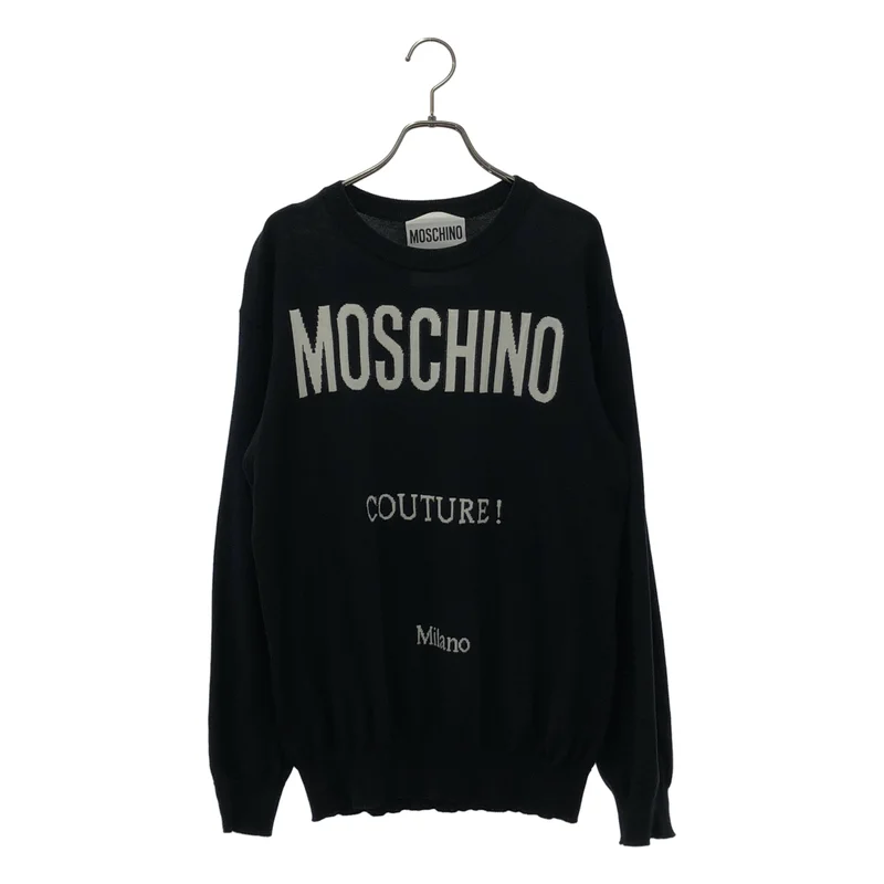 MOSCHINO / モスキーノ | コットン ロゴ クルーネックニット | XS | レディース